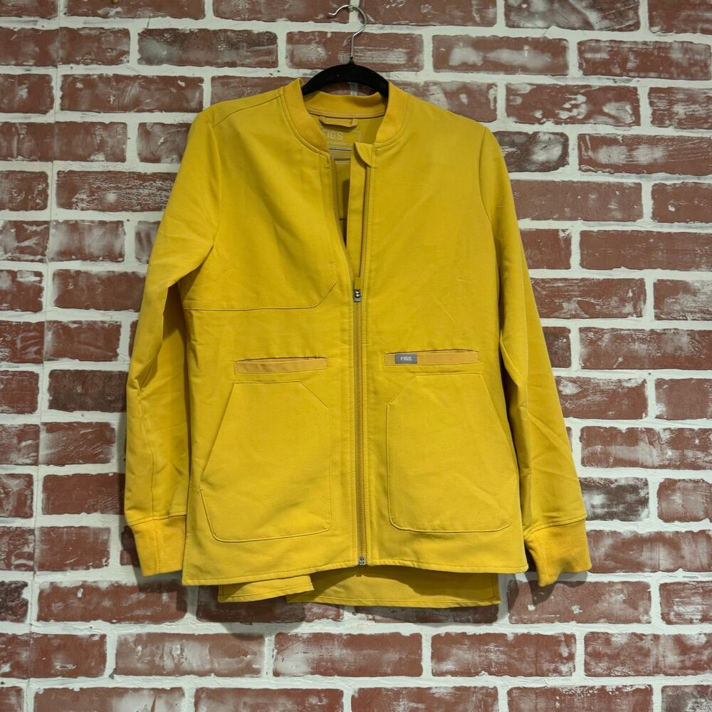 NWT FIGS Bellery 2.0 Scrub Jacket Womens Limited Edition Gold Zip Front Size XXS